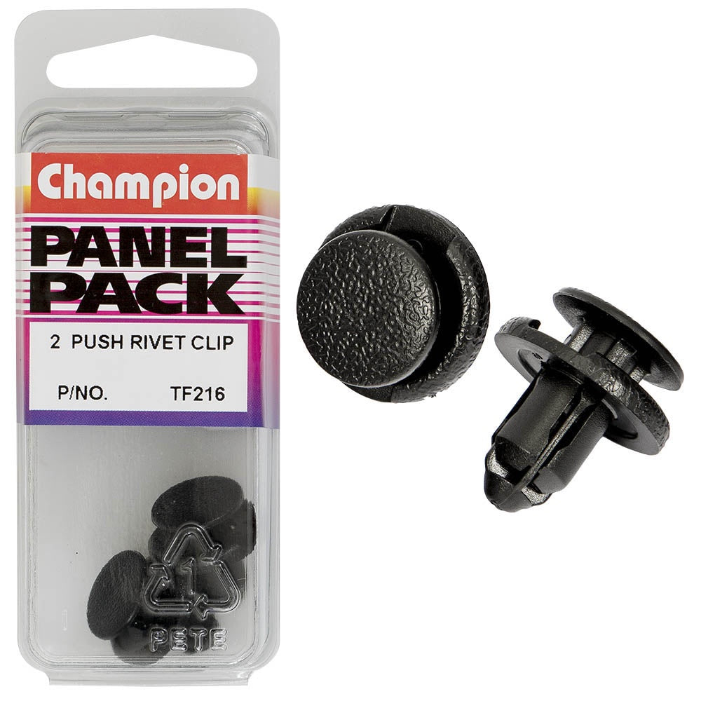 Champion Push Rivet Black 20mm L 17.8mm HD 2pk