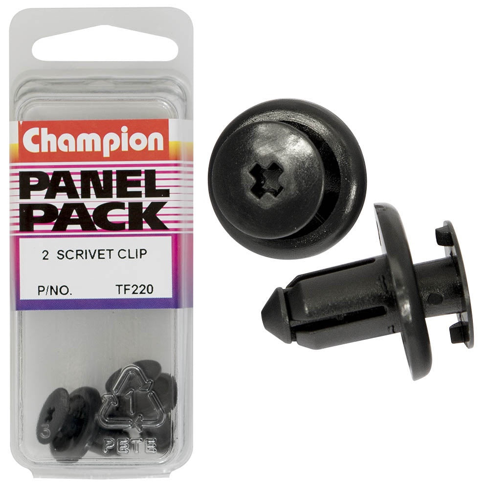 Champion Push Rivet Black 21mm L 18mm HD 2pk