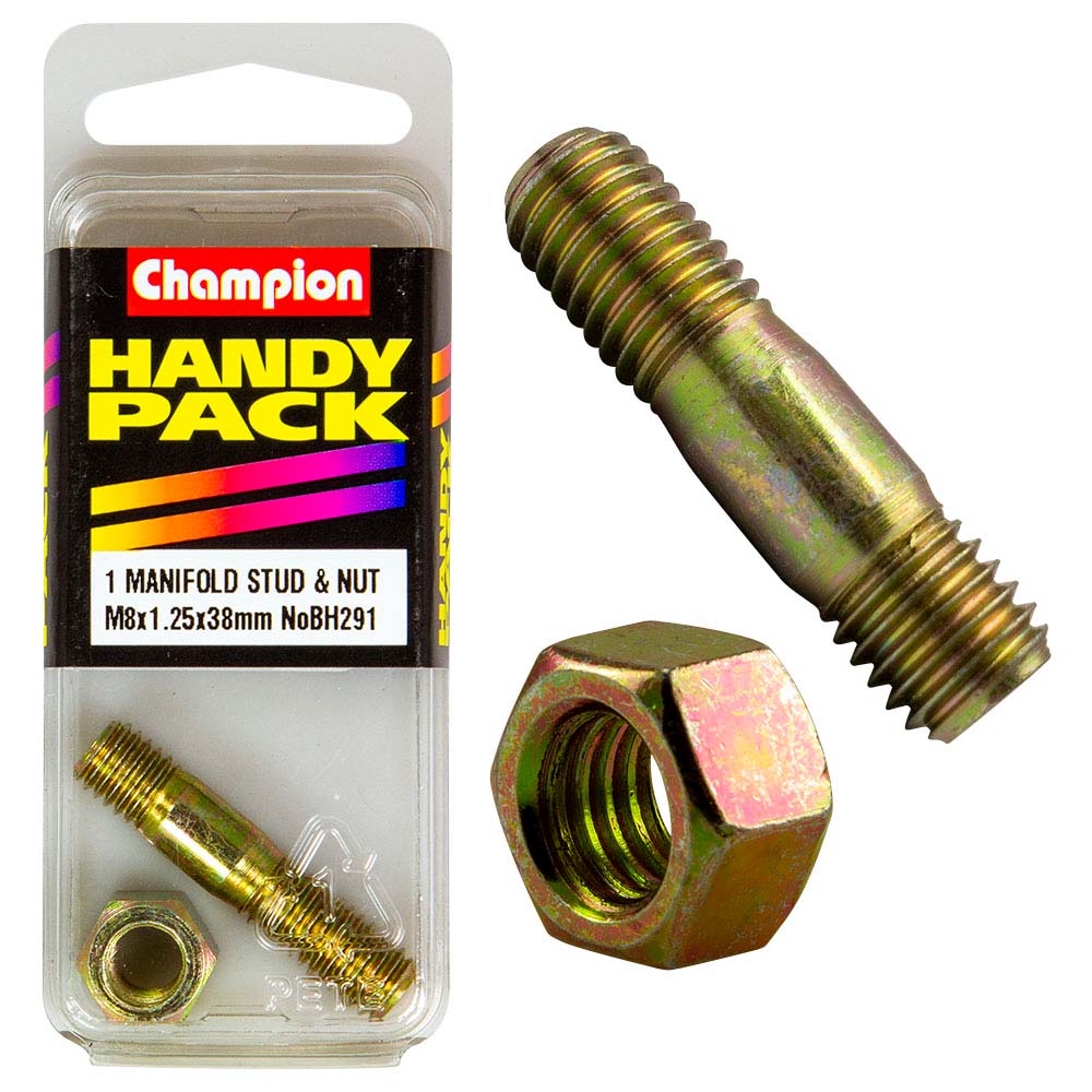 Champion M8 X 38 Manifold Stud & Nut 1 set