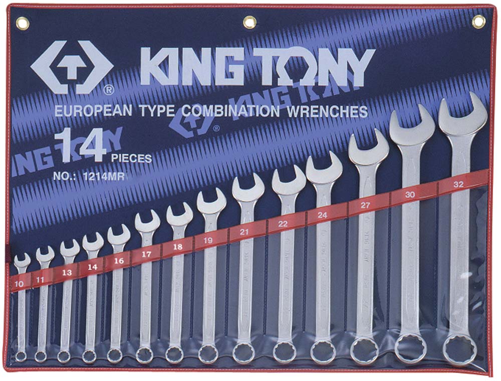 King Tony Ring & Open End Spanner Set 14Pc 10-32mm