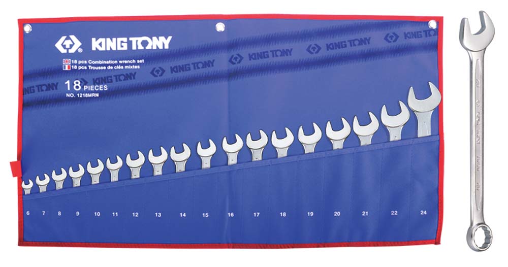 King Tony 18Pc R/Oe Wrench Set Tet Pouch 6-24mm