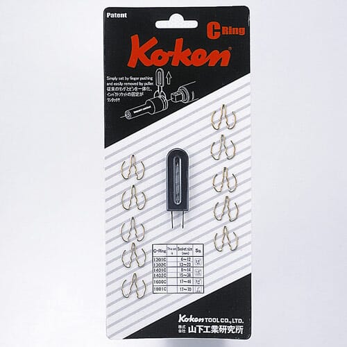 Koken PK1402C Impact Socket Retention C Ring 1/2 in Card of 10 Opening from 14mm