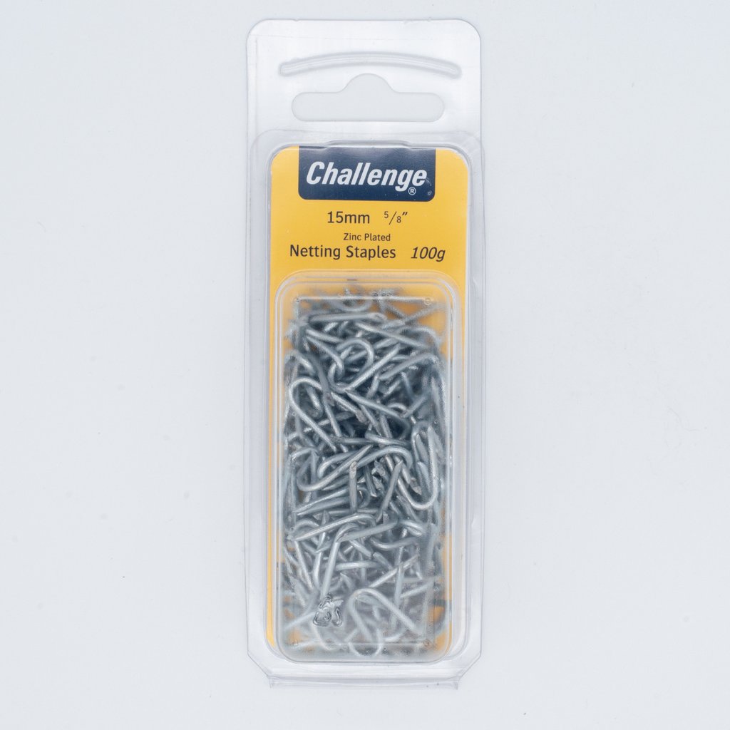 Challenge Netting Staples - 100gm Blister Pack 15mm