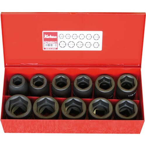 Koken 16201A Impact Socket Set 3/4 in Dr 11pc 3/4 in -1.1/2 in