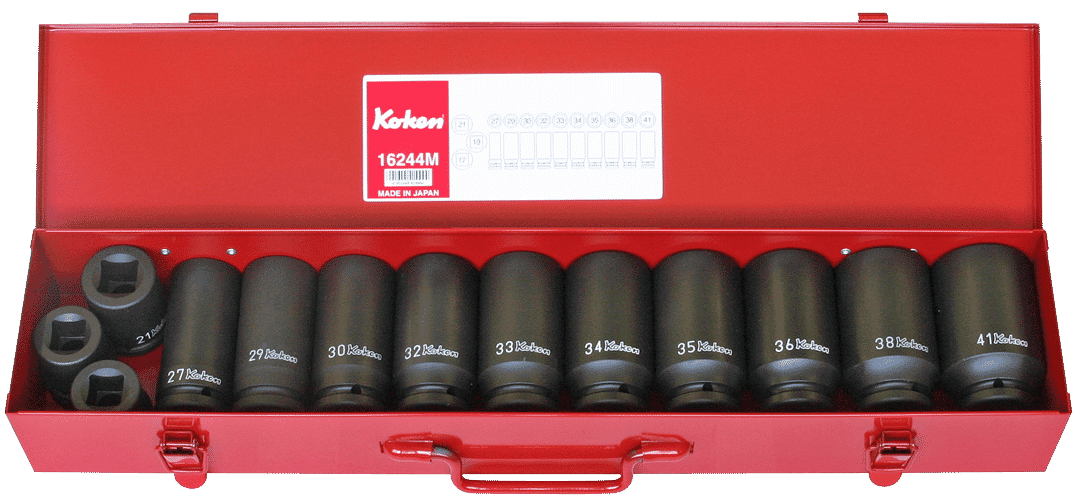 Koken 16244M-6P Deep Impact Socket Set 3/4 in Dr 13pc 27-41mm