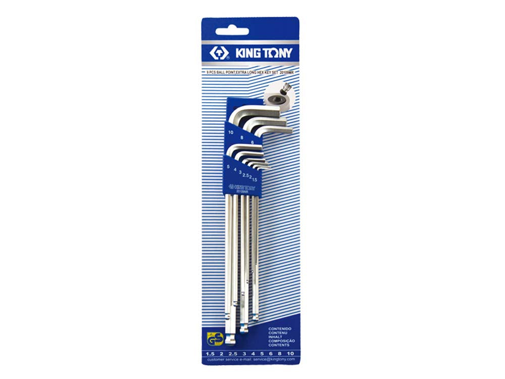 King Tony 8Pc X.Lng Ball Pt Hex Key Set