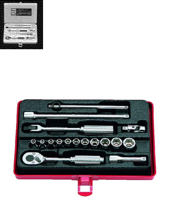 Koken 2261M Socket Set 6pt 17pc 1/4 in Dr 4-12mm