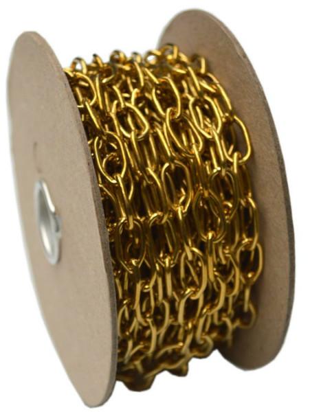 Hipkiss Oval Link Chain 10m Reel - Brass #242 16mm