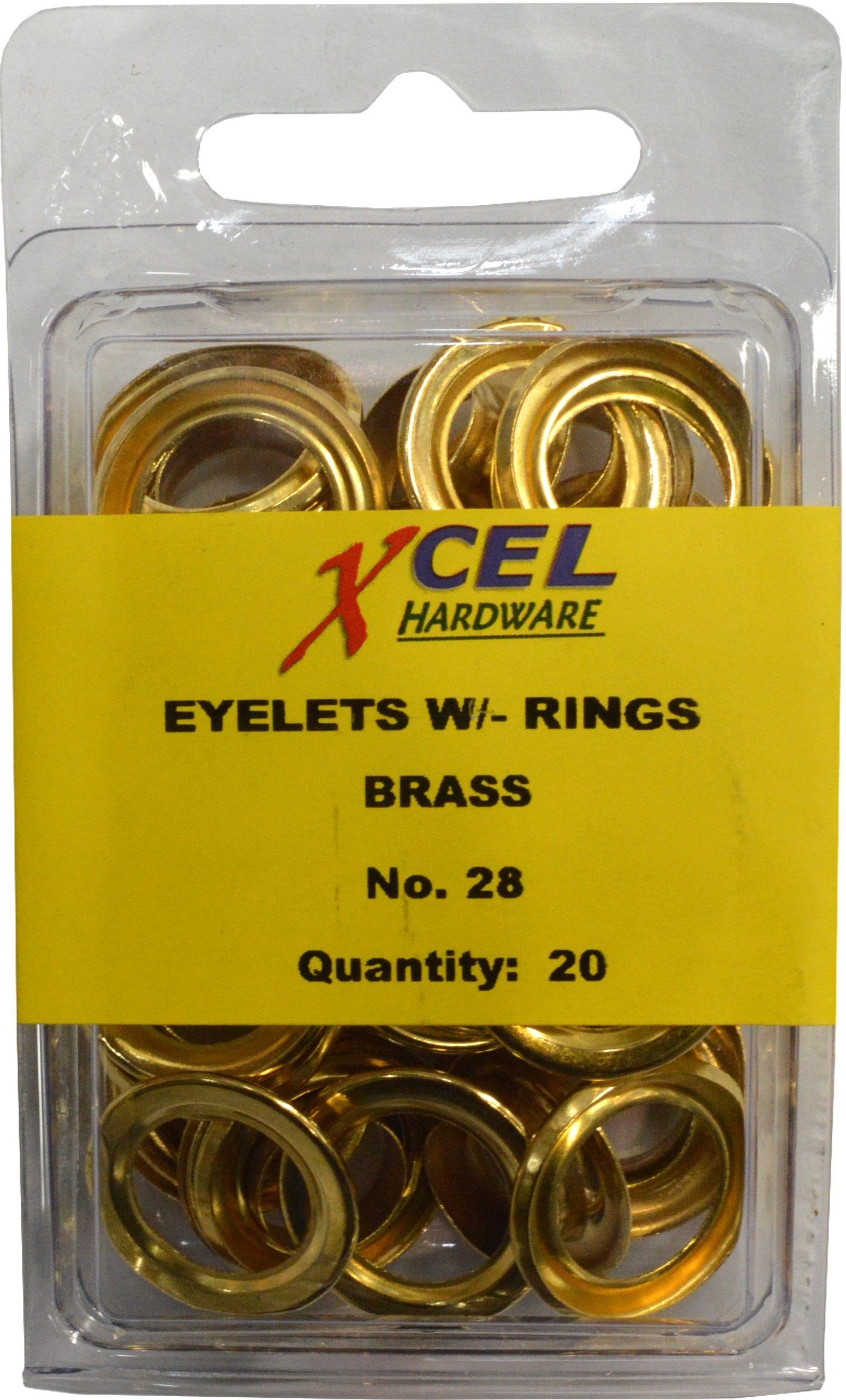 Xcel Eyelets - Brass with Rings 20-pce #28B 12.70mm