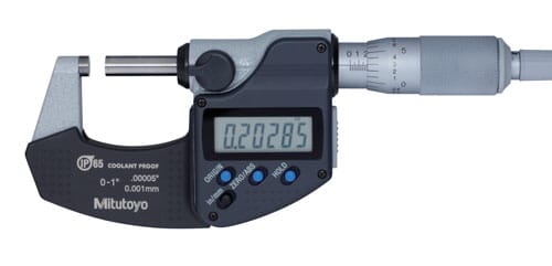 Mitutoyo Digimatic Micrometer 0-1 in /0-25mm IP65 Coolant Proof without Data Output