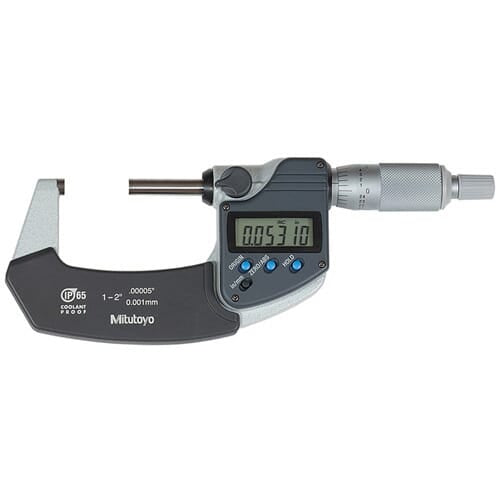 Mitutoyo Digimatic Micrometer 1-2 in /25-50mm IP65 Coolant Proof without Data Output