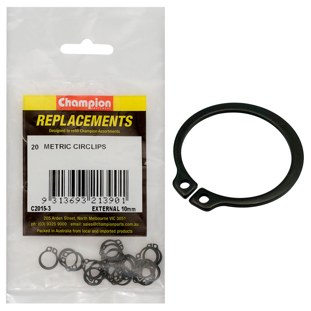 Champion 10M External Circlip -20Pk