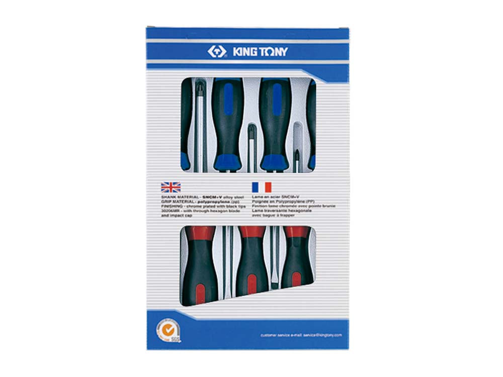 King Tony 7Pce Pozi/Slot Sdriver Set