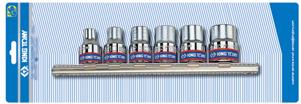 King Tony 6Pce Star Socket Lng Set On Rail