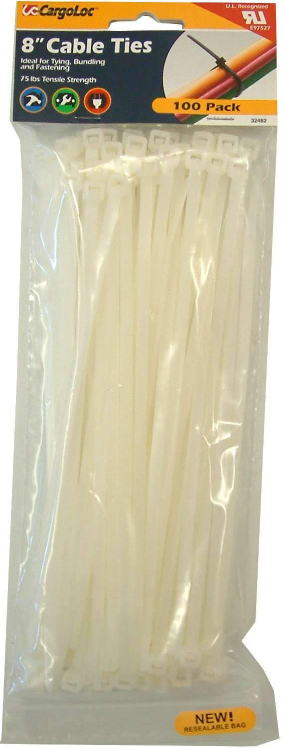 Cargoloc Cable Ties 8innatural 100Pc50Lbs 32482