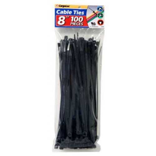 Cargoloc Cable Ties 8in Black 100Pce50Lbs 32483