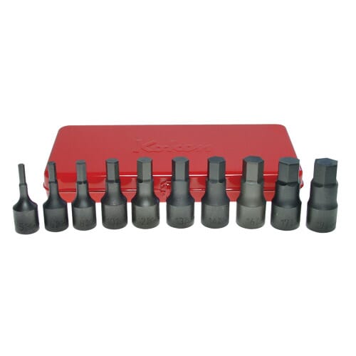 Koken 4012M/10 inhex Bit Socket Set 10pc 1/2 in Dr 5-19mm