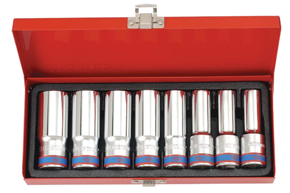 King Tony 8Pc 1/2 Dr Deep Socket Set 12-23mm