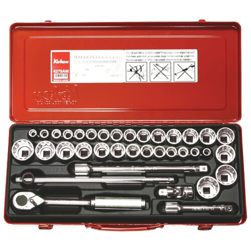 Koken 4279AM Socket Set 12pt 36pc 1/2 in Dr 3/8-1.1/4 in & 10-32mm