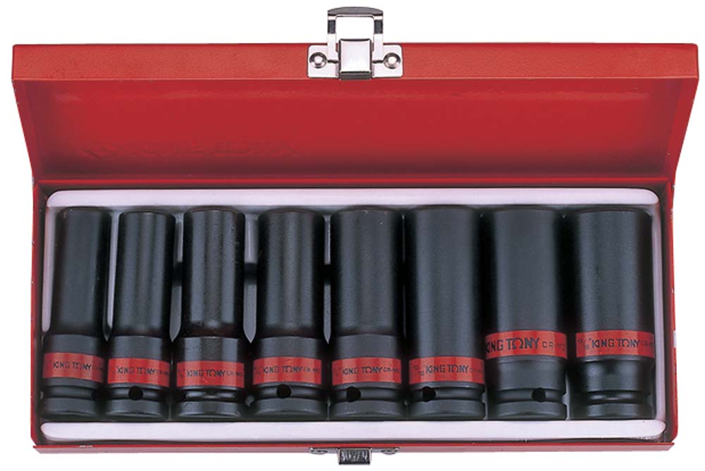 King Tony 1/2 Dr 8Pc Deep Imp. Socket Set Blk