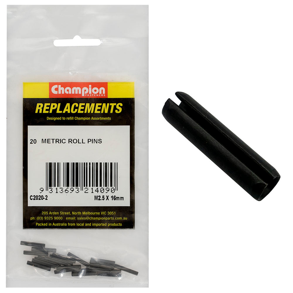 Champion 2.5 X 16mm Metric Roll Pin -20Pk