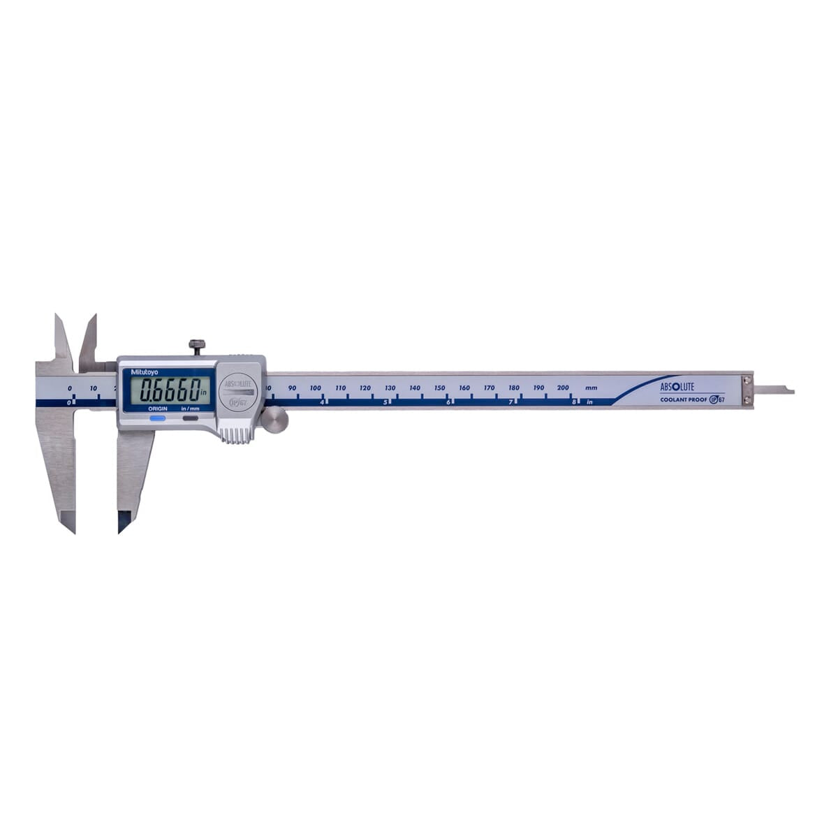 Mitutoyo Digital Caliper 8 in /200mm x .0005 in / 0.01mm IP67 Coolant Proof without Data Output