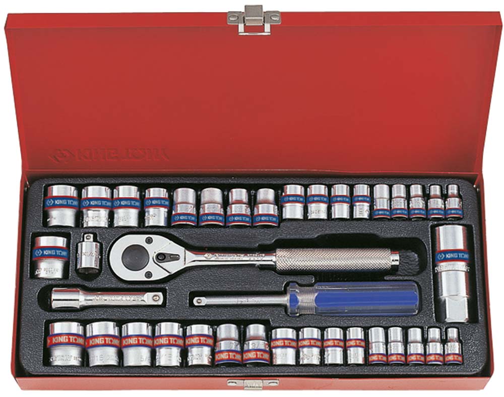 King Tony 39Pc 12Pt 1/4+3/8Dr Socket Set