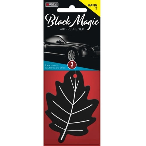 Air Freshener Leaf Black Magic Pk3