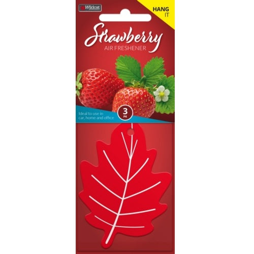 Air Freshener Leaf Strawberry Pk3