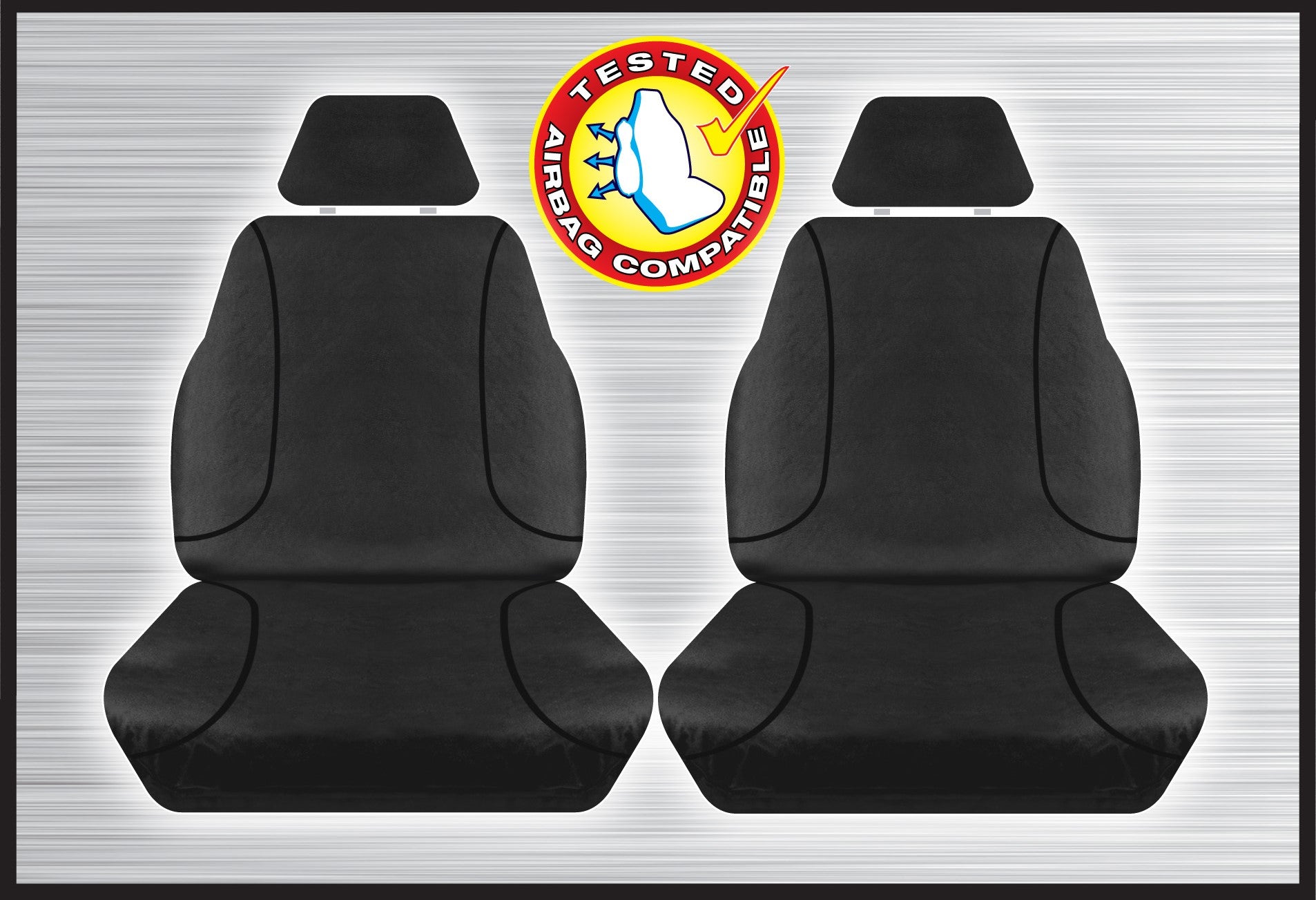 Black Canvas Front Seat Cover Pair- Hilux Sr & Sr5