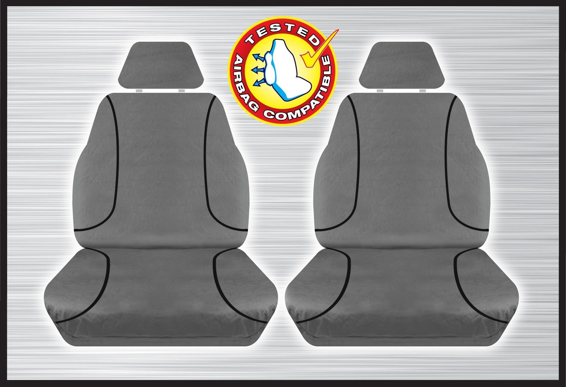 Grey Canvas Front Seat Cover Pair - Hilux Sr & Sr5