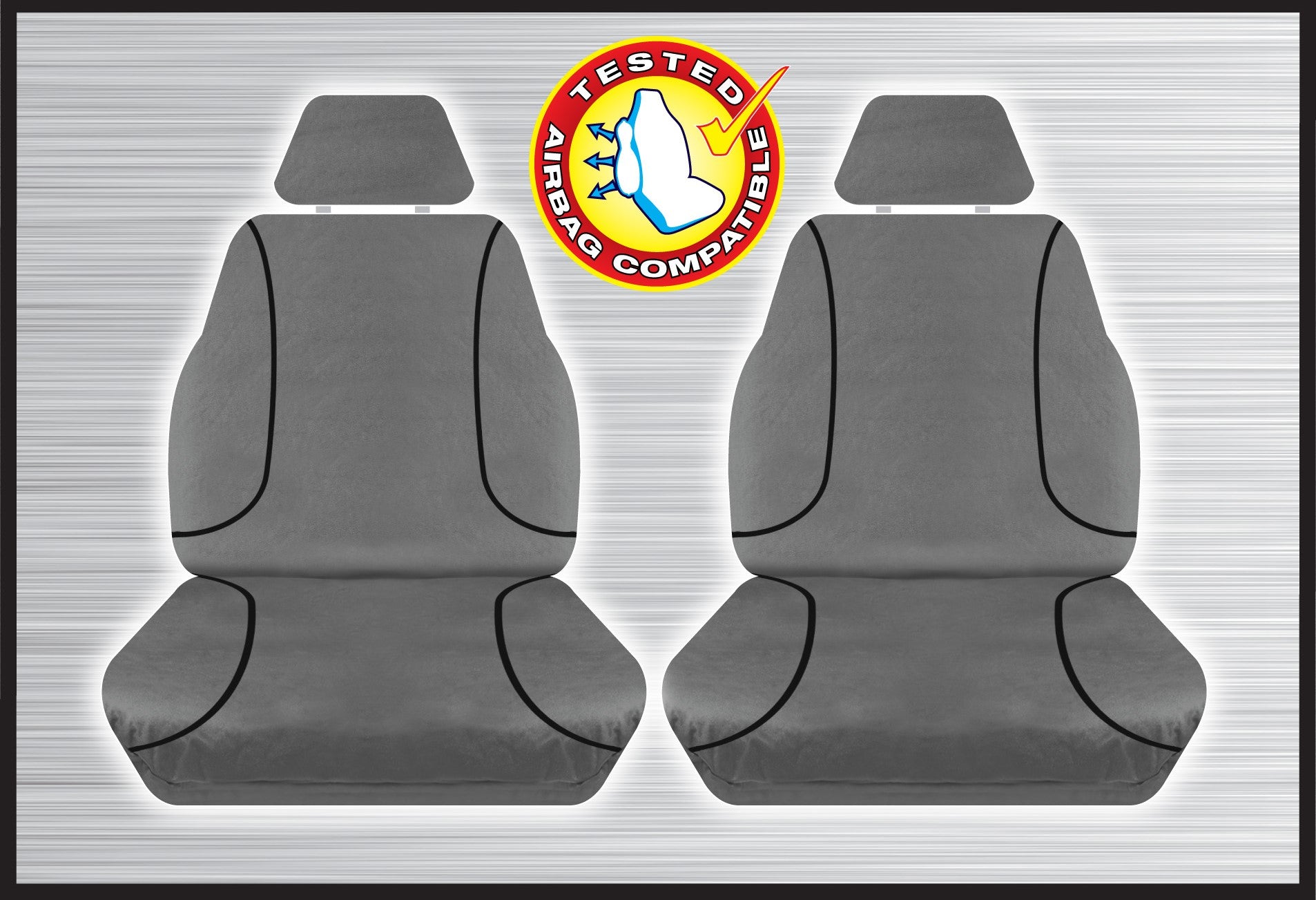 Grey Canvas Front Seat Cover Pair - Colorado Trailblazerdmax