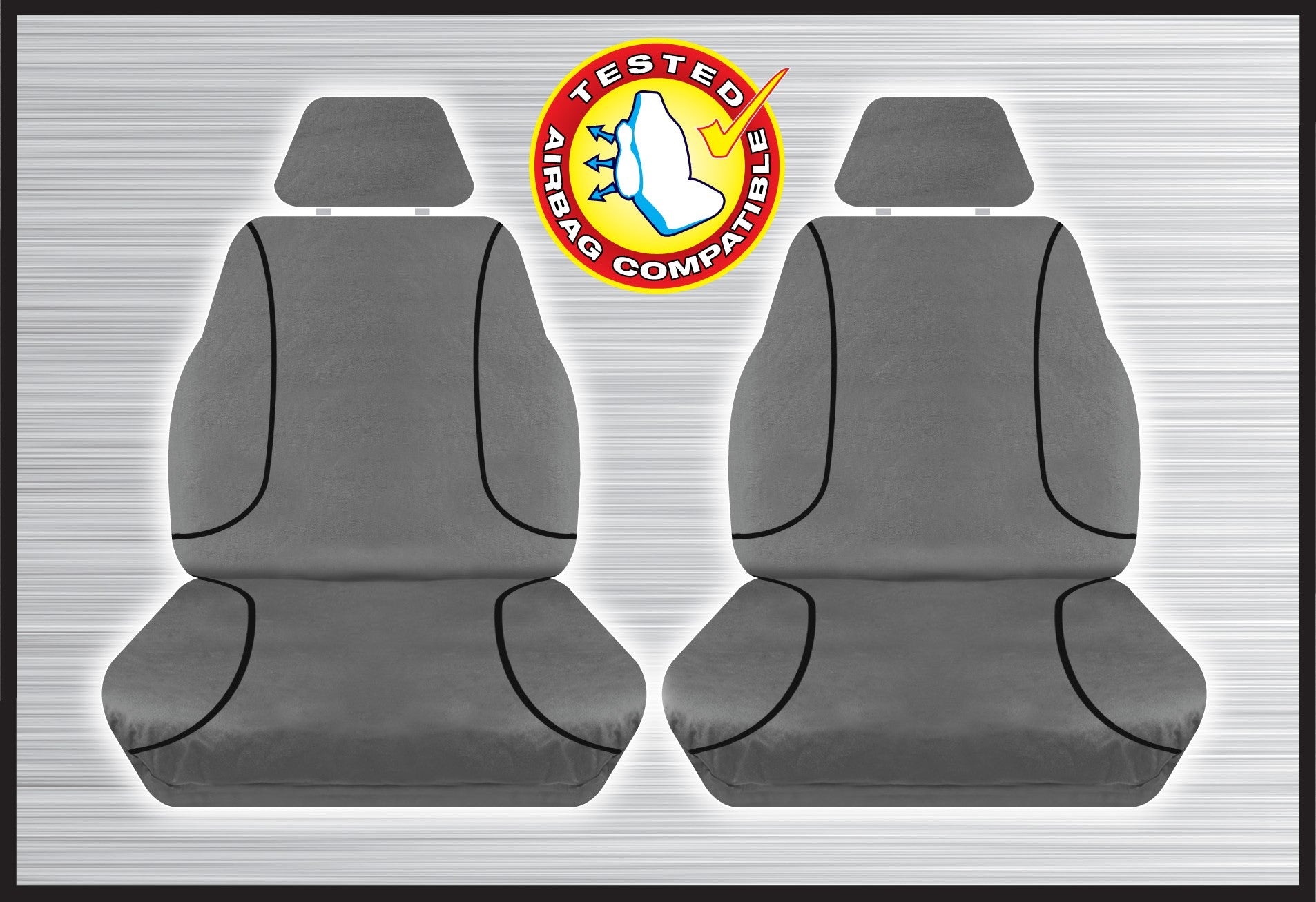 Grey Canvas Front Seat Cover Pair - Everest Ranger & Bt50