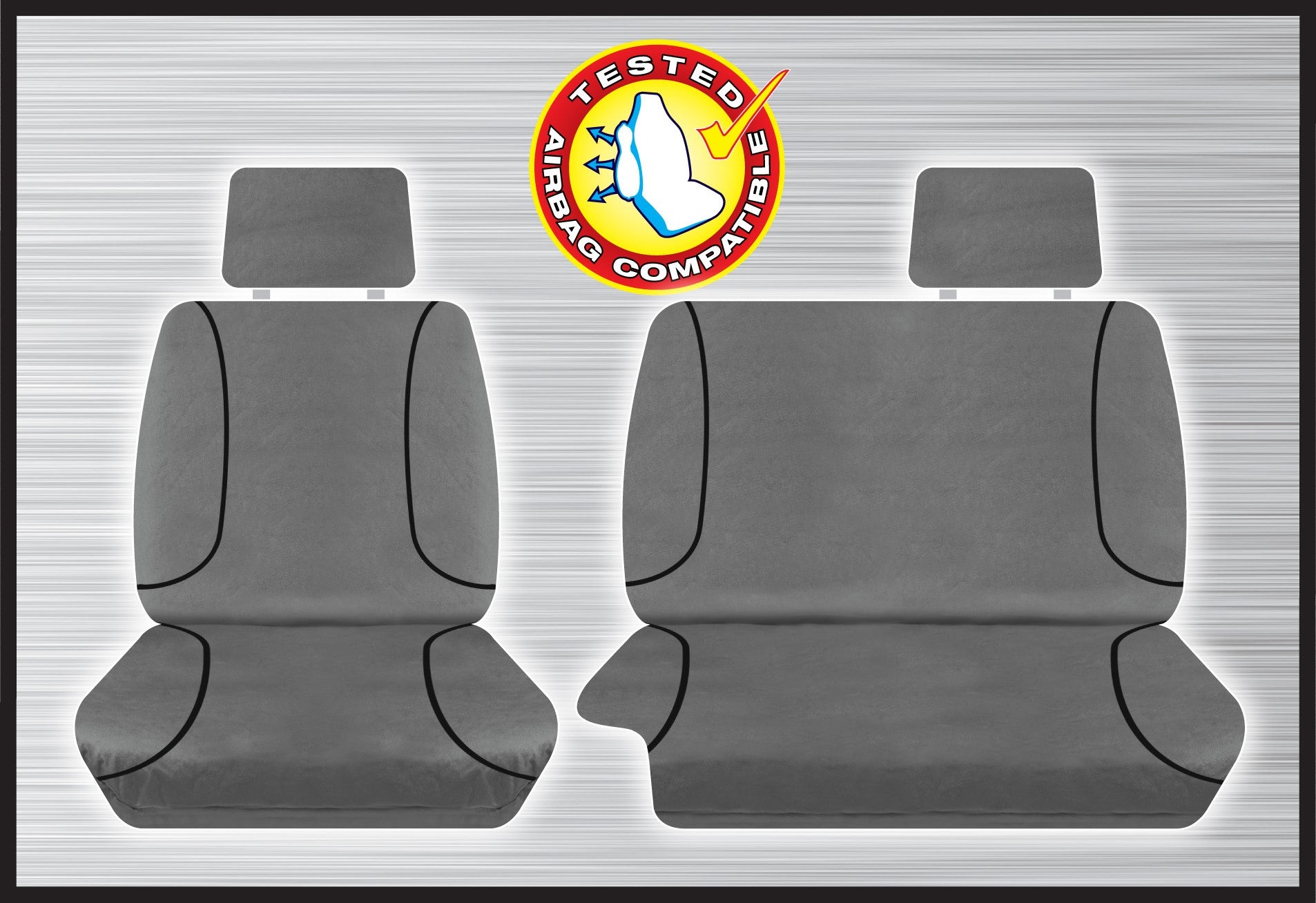 Grey Canvas Front Seat Cover Set - Ranger/Bt50