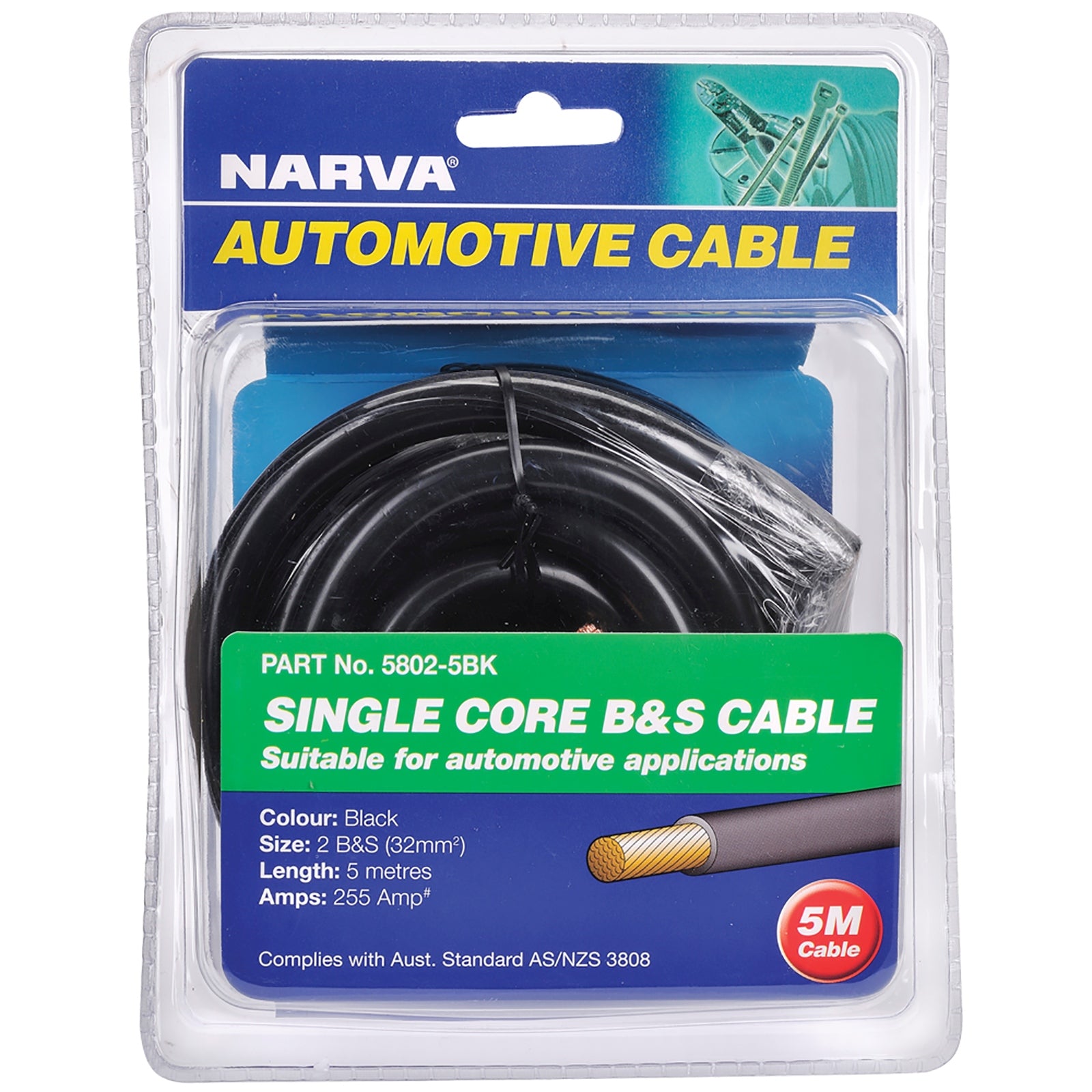 Battery Cable 2B&S 255A 5M Black