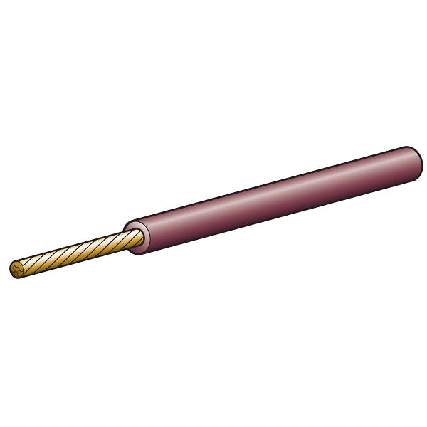 A single brown electrical wire with a solid insulation layer, depicted in a plain style illustration on a white background.