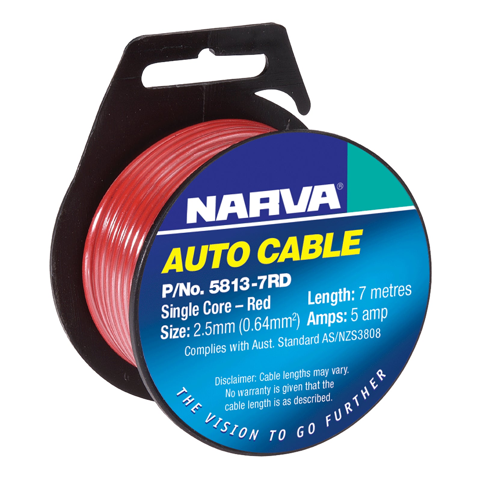 Narva Cable Single Core 3mm 7M Red
