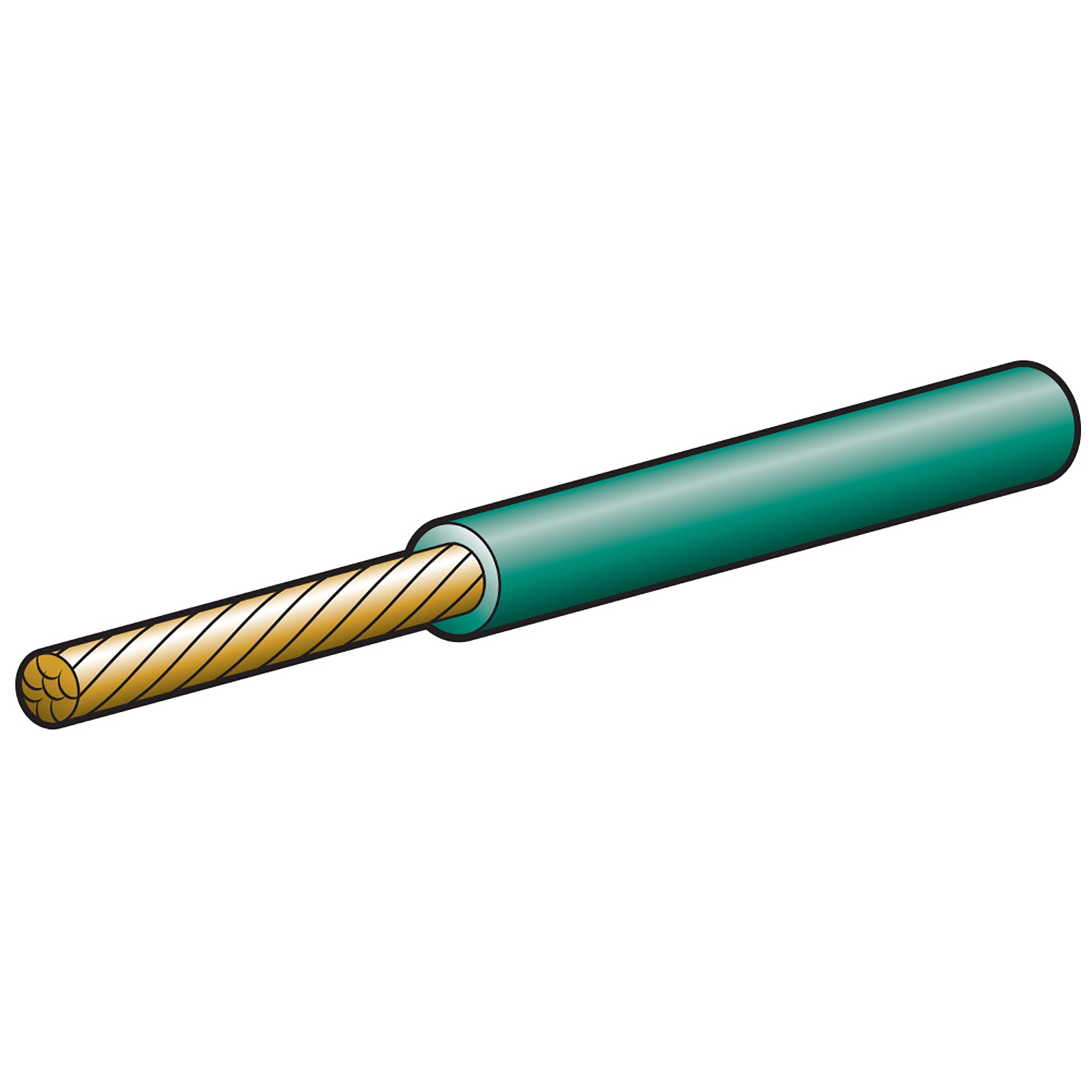 Narva Cable Sgle 4mm 25A 100M Green