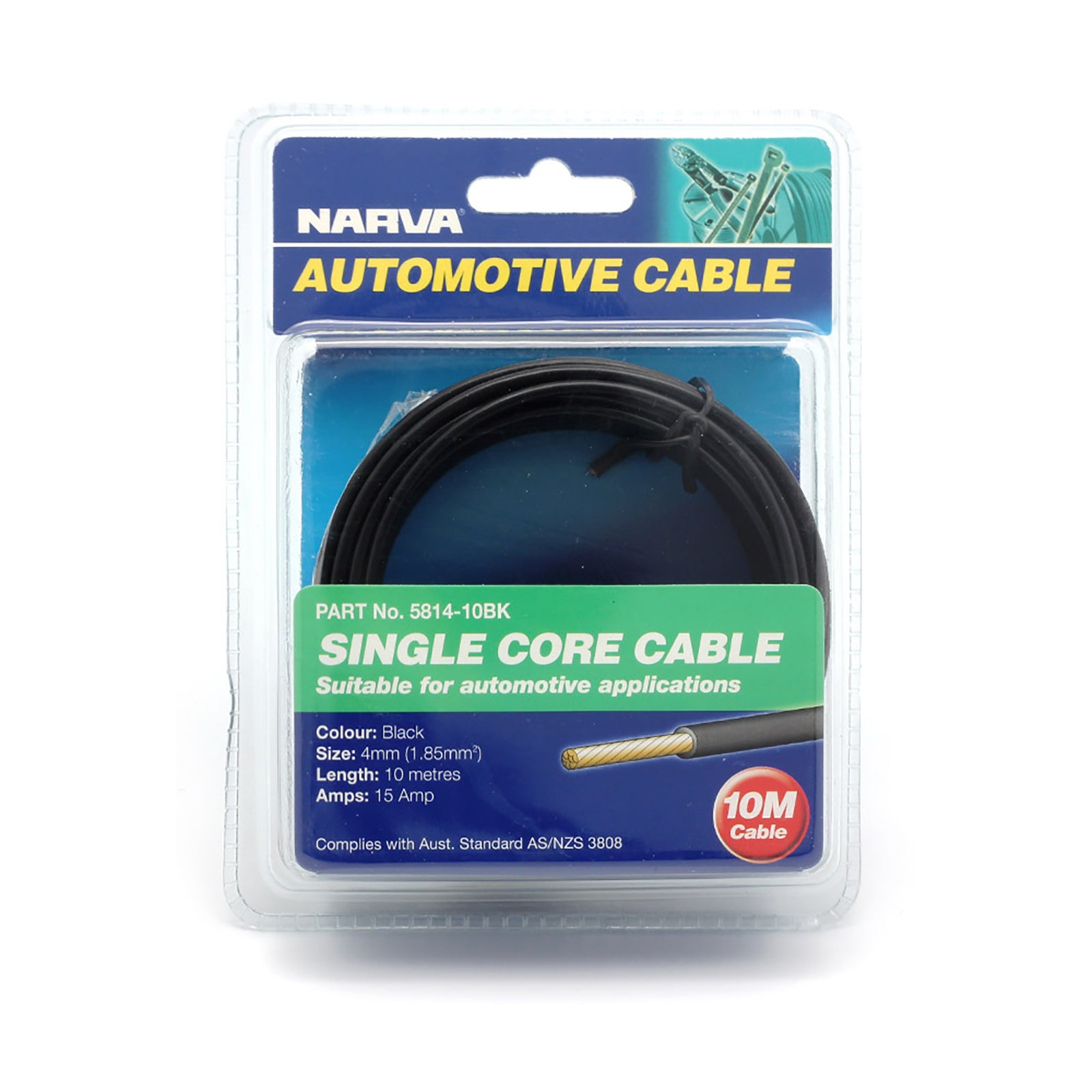 Single Core 4mm 25A 10M Black