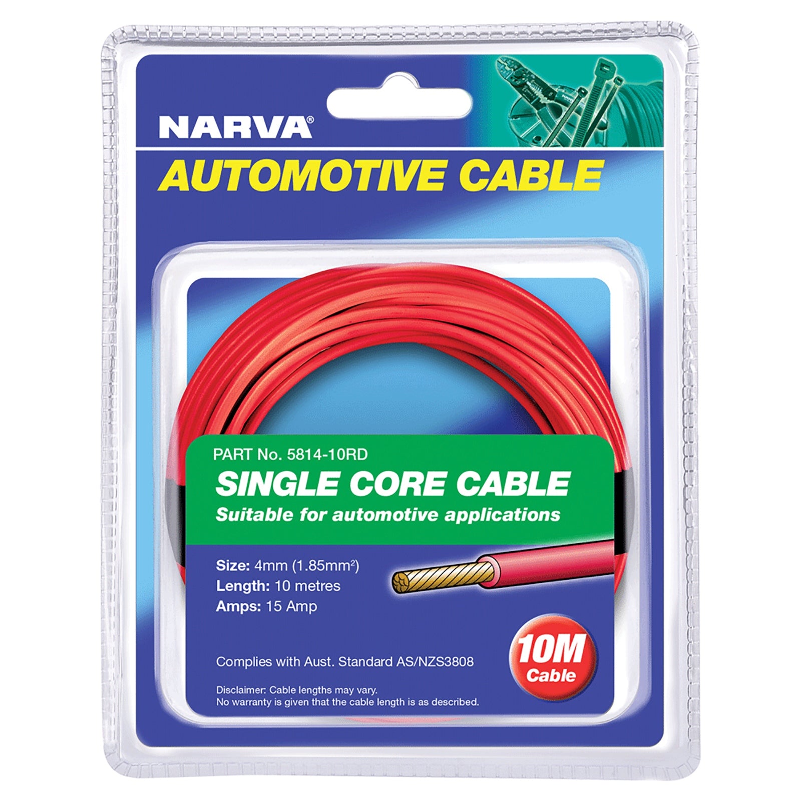 Single Core 4mm 25A 10M Red