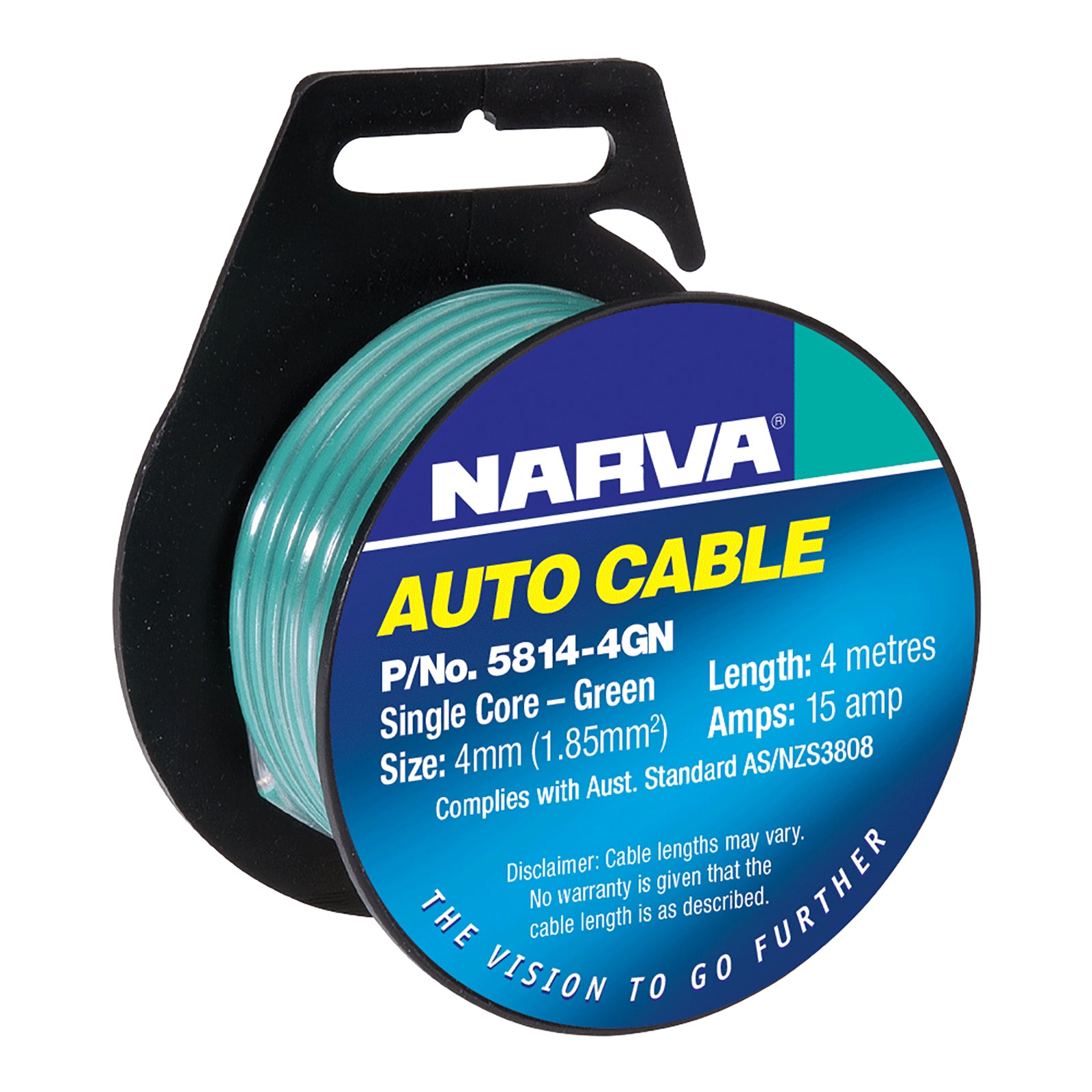 Narva Cable Single Core 4mm 4M Green