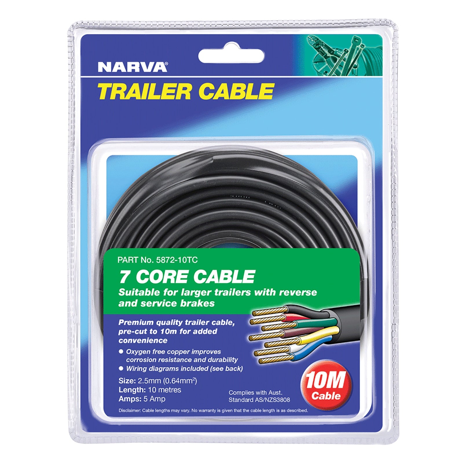 Narva Cable 7 Core 2.5mm 12Amp 10M