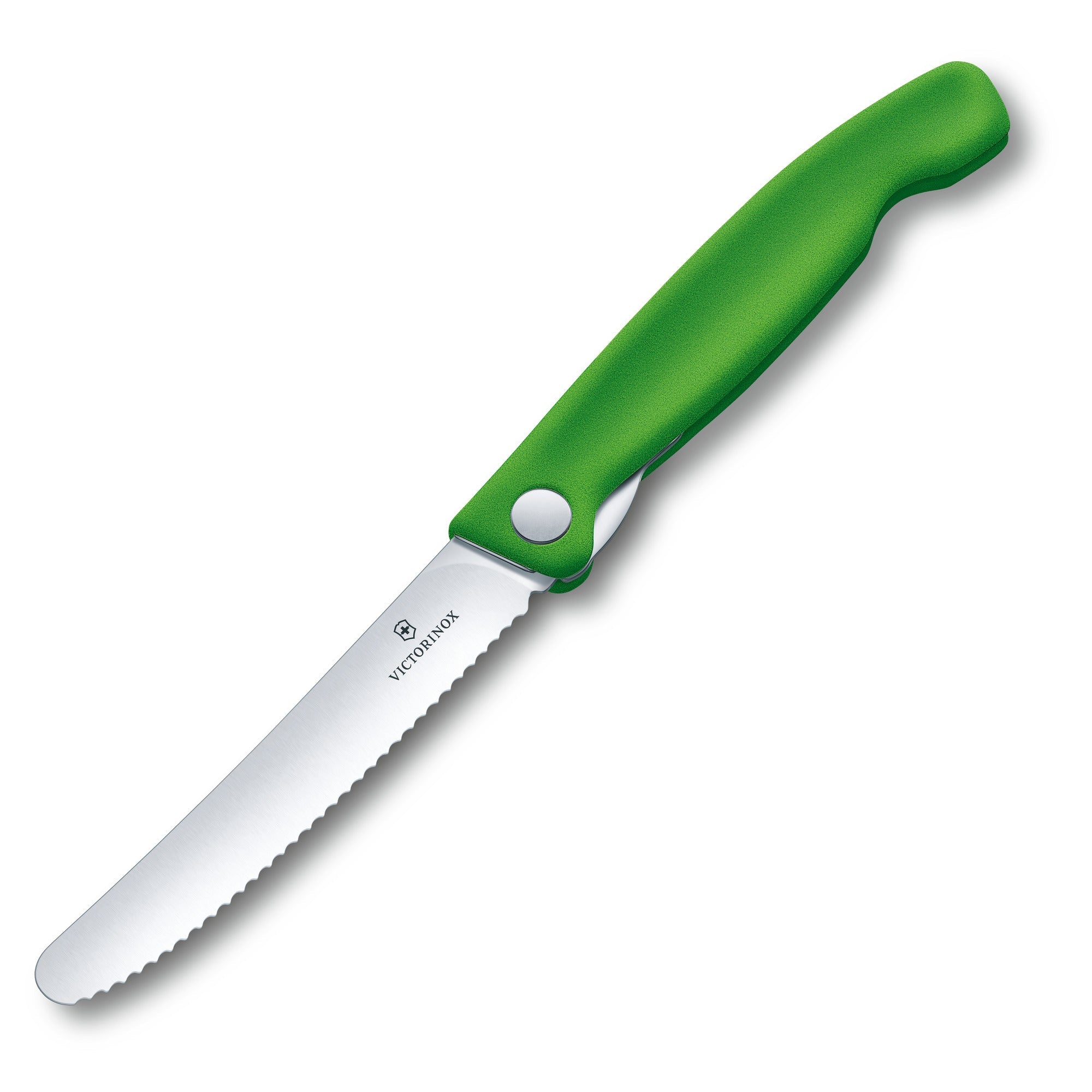 Victorinox Folding Paring Knife Wavy Blade Green Handle