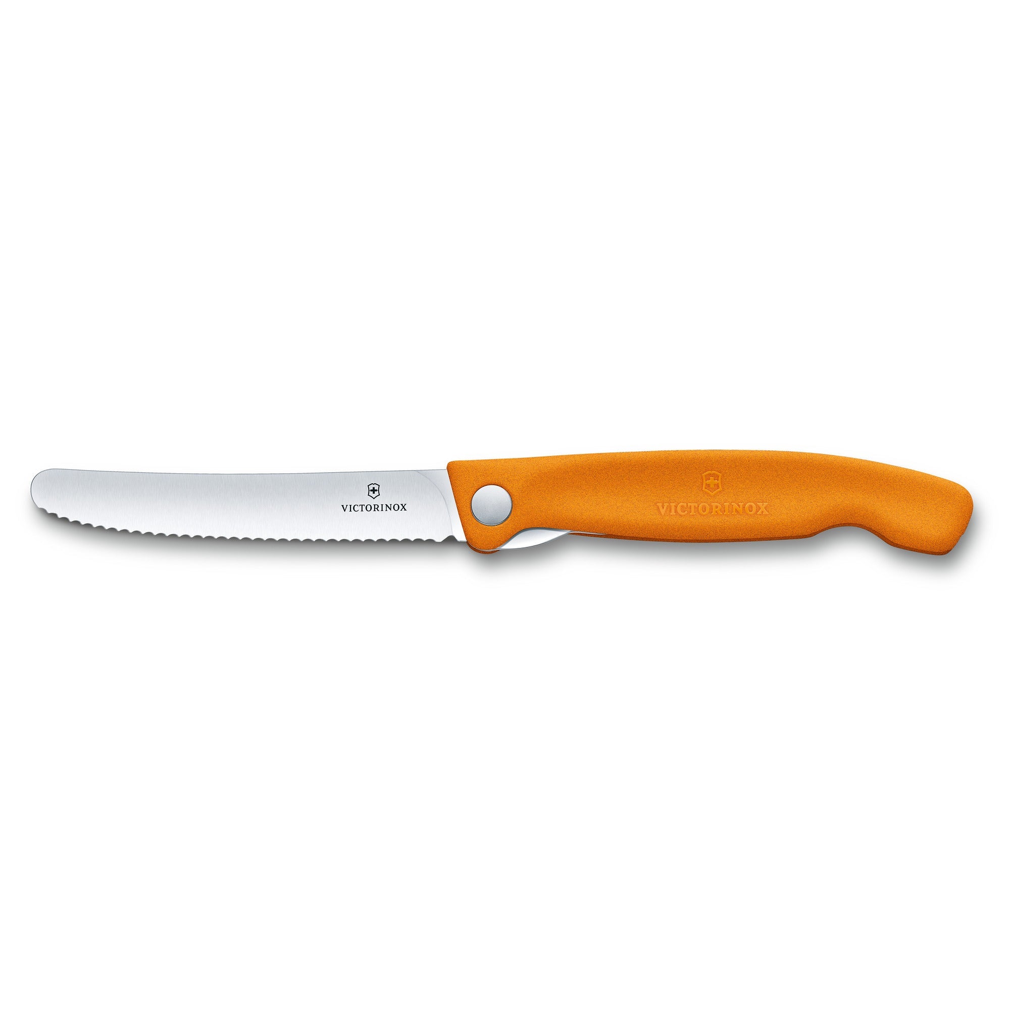 Victorinox Folding Paring Knife Wavy Blade Orange Handle