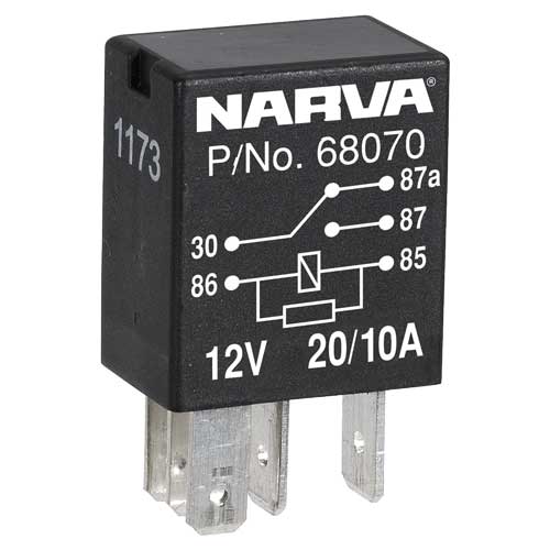 Narva Relay Micro 12V 5 Pin 20/10Amp