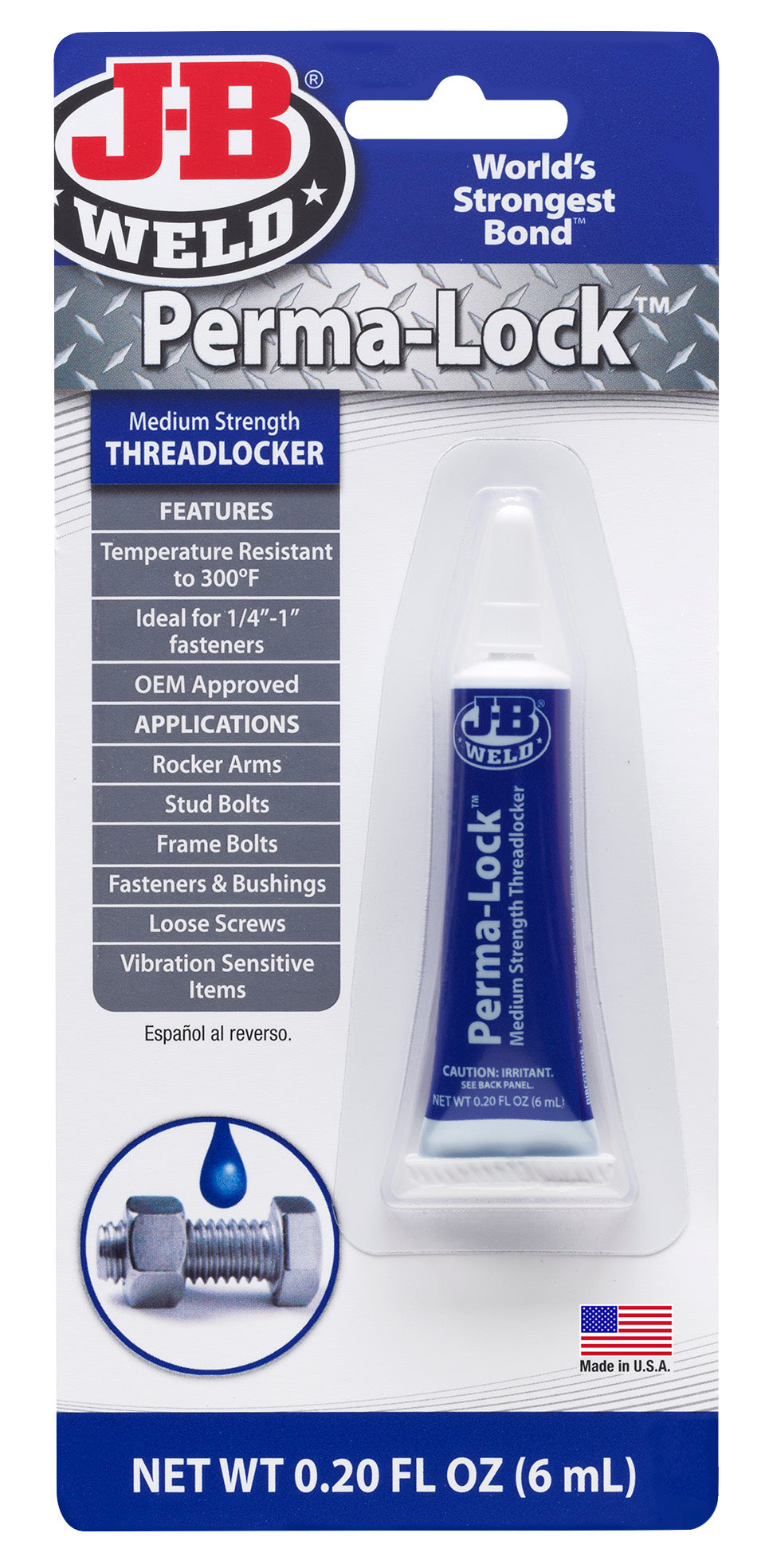 Jb Weld Perma-Lock 6 Ml Blue Threadlocker