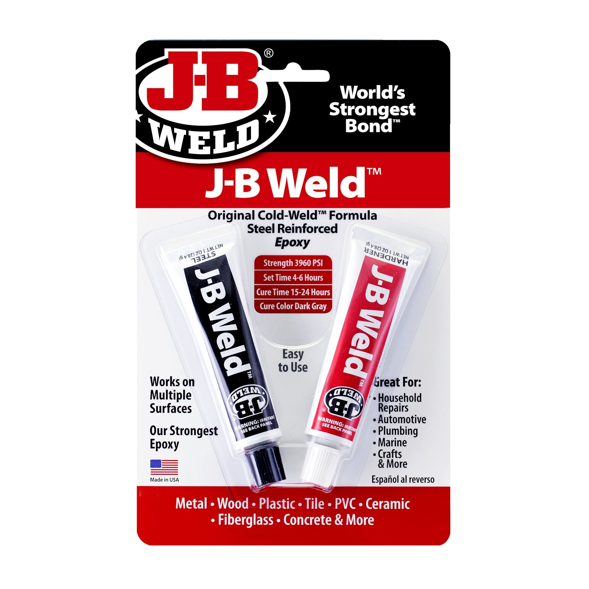 Jb Weld Cold Weld Steel Reinforced Epoxy Twin Tube