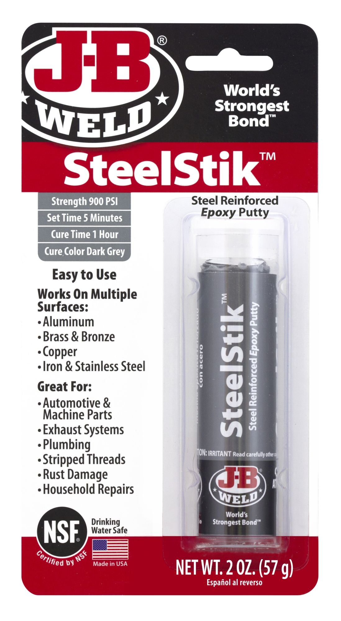 Jb Weld Steelstik Epoxy Putty Stick