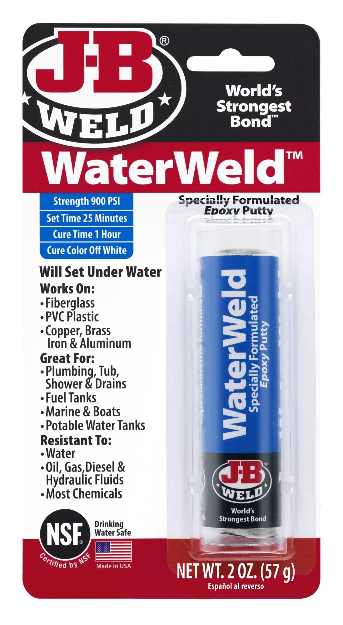 Jb Weld Waterweld Epoxy Putty Stick