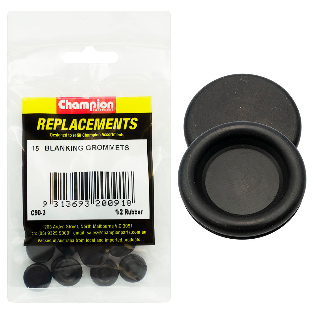 Champion 12mm Rubber Blanking Grommets -15Pk